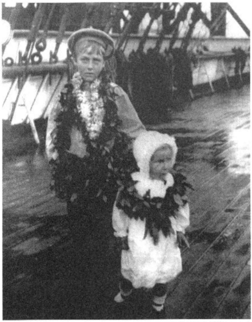 Brothers Frank and Norman Weeden on the clipper S.S. Marion Chilcott, 1901